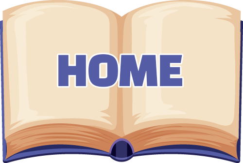 A book with the word home written on it.